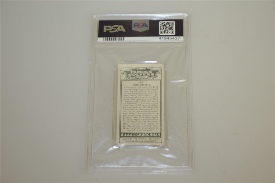 Tom Morris 1927 WA & AC Churchman #33 Famous Golfers Golf Card - PSA EX-MT 6