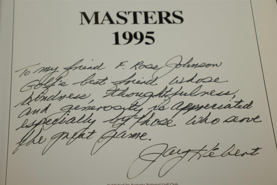1995 Masters Tournament Annual Book Signed by Jay Hebert JSA ALOA