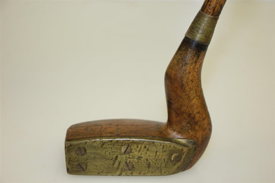 Shmilley Bent Bent Neck Wood Putter with Brass Face Plate