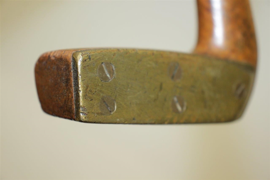 Shmilley Bent Bent Neck Wood Putter with Brass Face Plate