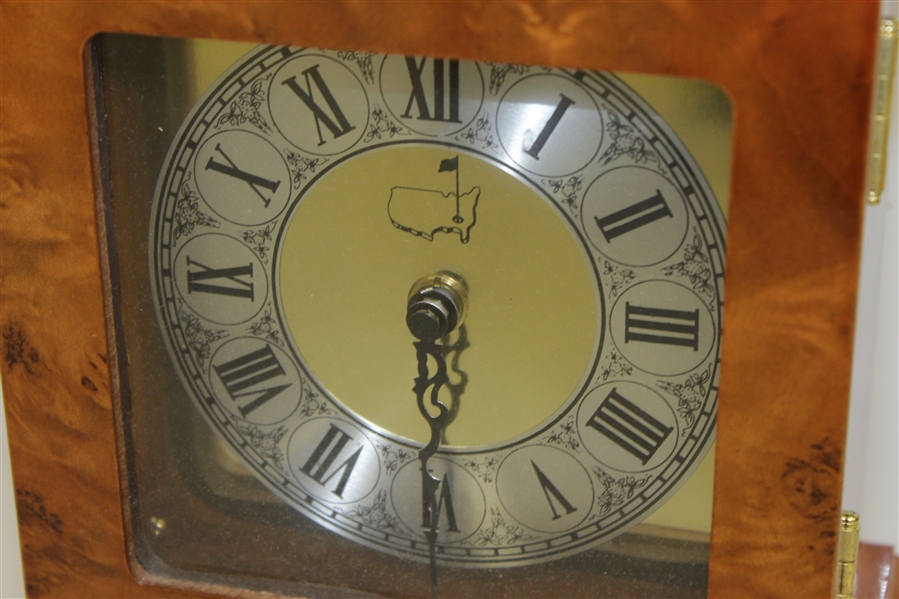 Vintage Augusta National Member Undated Burl Wood Clock