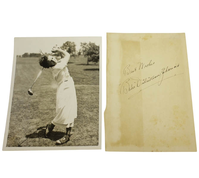 Babe Didrickson Zaharias Signed Large Full Name with 1935 Original Wire Photo JSA ALOA