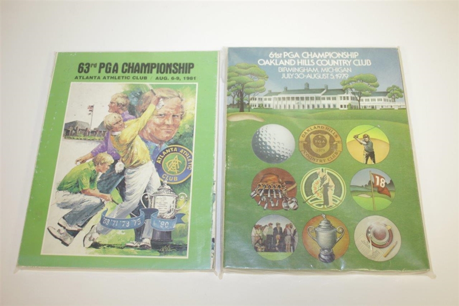 Twelve PGA Championship Programs - 1977-1983, 1992-1994, 1996, 2001 & 2002