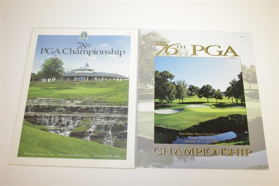 Twelve PGA Championship Programs - 1977-1983, 1992-1994, 1996, 2001 & 2002