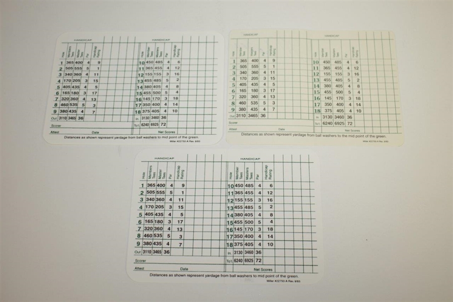 Bob Goalby, George Archer, & Ray Floyd Signed Augusta National Golf Club Scorecards JSA ALOA