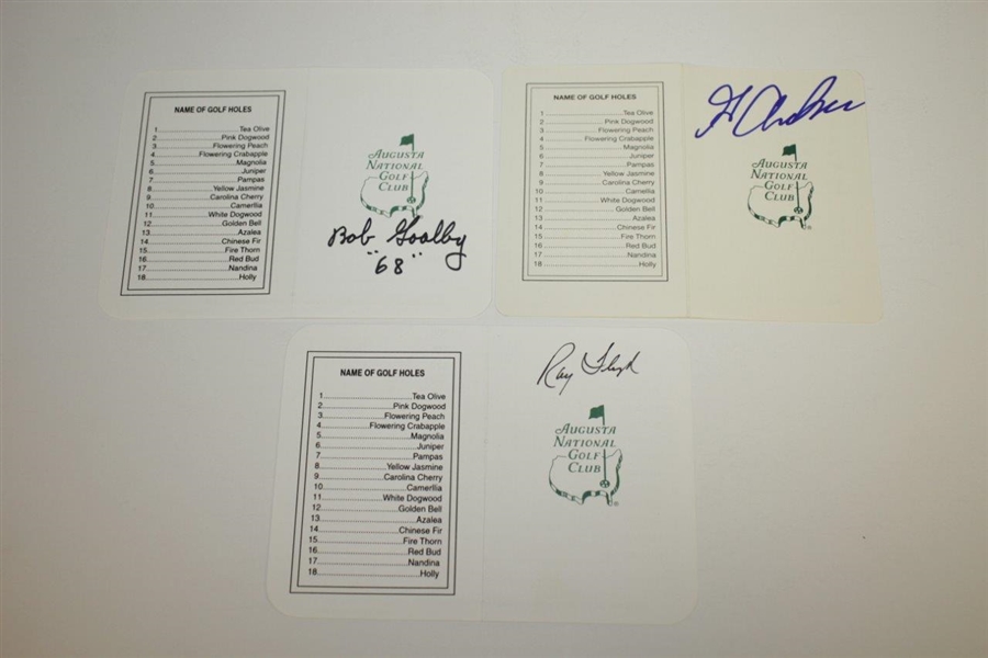 Bob Goalby, George Archer, & Ray Floyd Signed Augusta National Golf Club Scorecards JSA ALOA