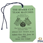 1931 Ryder Cup at The Scioto CC Friday Ticket #1002 - Pristine Unimprovable Condition - Rare