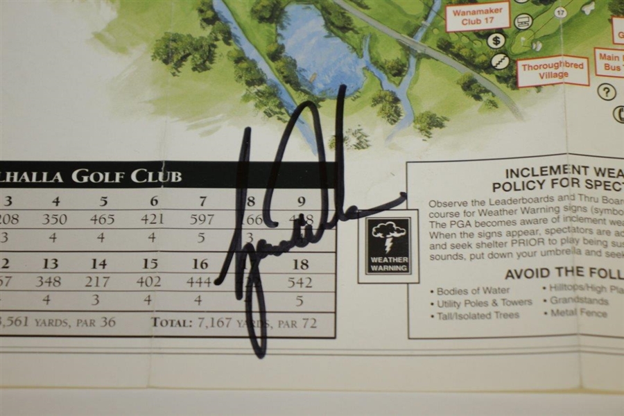 Tiger Woods Signed 2000 PGA Championship at Valhalla Corse Map JSA ALOA