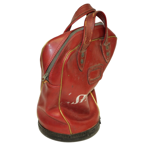 Vintage Spalding Bert Yancey Red Shag Bag with White Lettering