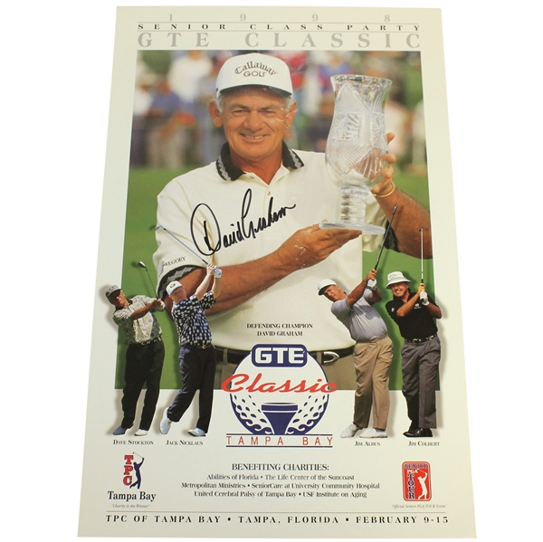 David Graham Signed 1998 GTE Classic Tampa Bay with Trophy Poster JSA ALOA