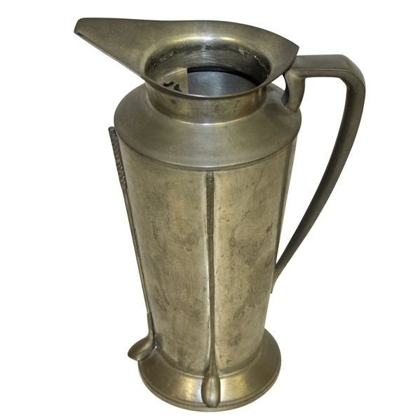 Large Golf Club Lined/Themed Revere Pewter Pitcher