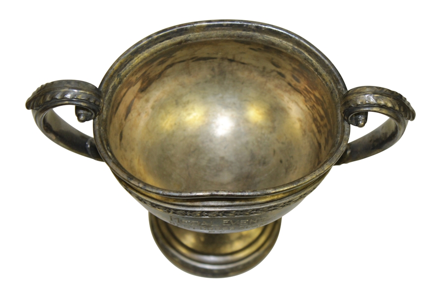 1914 Silver Plate Loving Cup Brockton (MA) CC Crest Medal Event - Best Gross Score By Arthur J. Chase