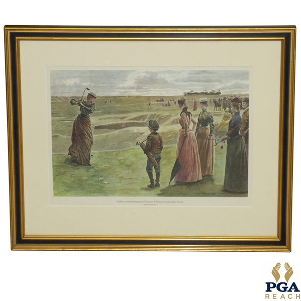 'Golfing On Minchinhampton Common, A Hazard On The Ladies' Course' Print by Lucien Davis