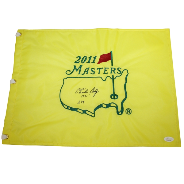 Charles Coody Signed 2011 Masters Flag with Year and Score Inscription JSA #EE96299