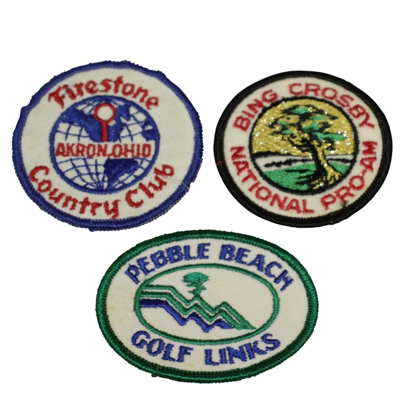 Pebble Beach, Bing Crosby Pro-Am & Firestone CC Patches - Jack Nicklaus Wins