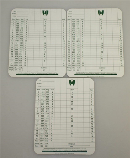 Pine Valley Scorecards Including Short Course by Fazio & Ransome