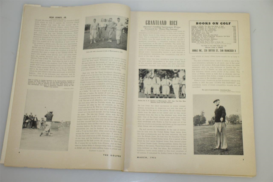 1953 'The Golfer' Magazine Featuring Bobby Jones Framed Painting