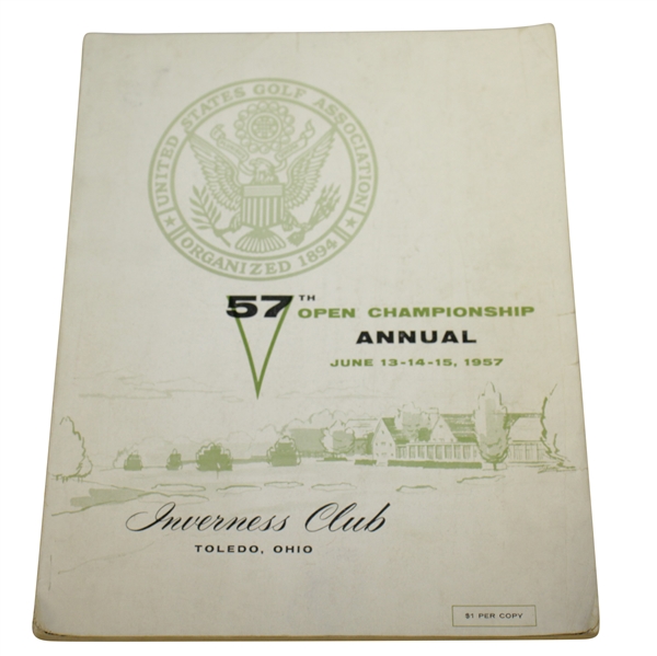 1957 US Open at Inverness Club Program - Dick Mayer Winner