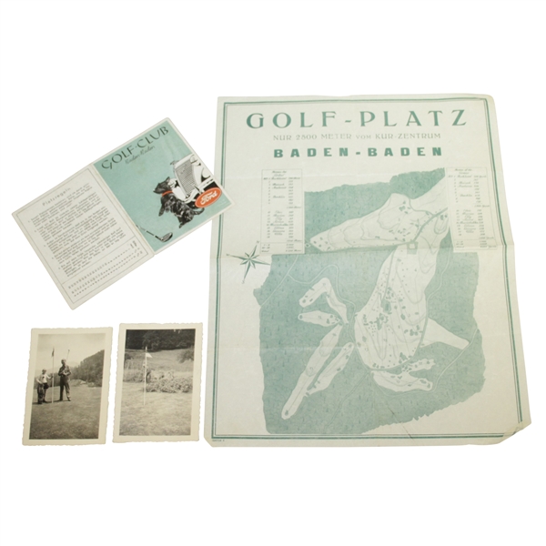 1945 Baden-Baden Golf Platz Course Map, Scorecard & Original Photos - WWII