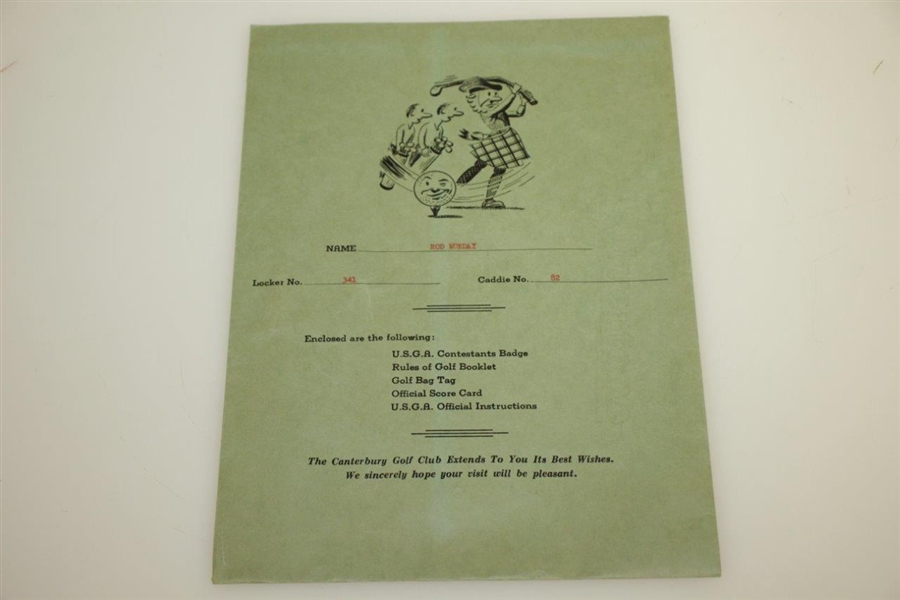1946 US Open Contestant Packet w/ Souvenir Rules Booklet - Lloyd Mangrum Wins