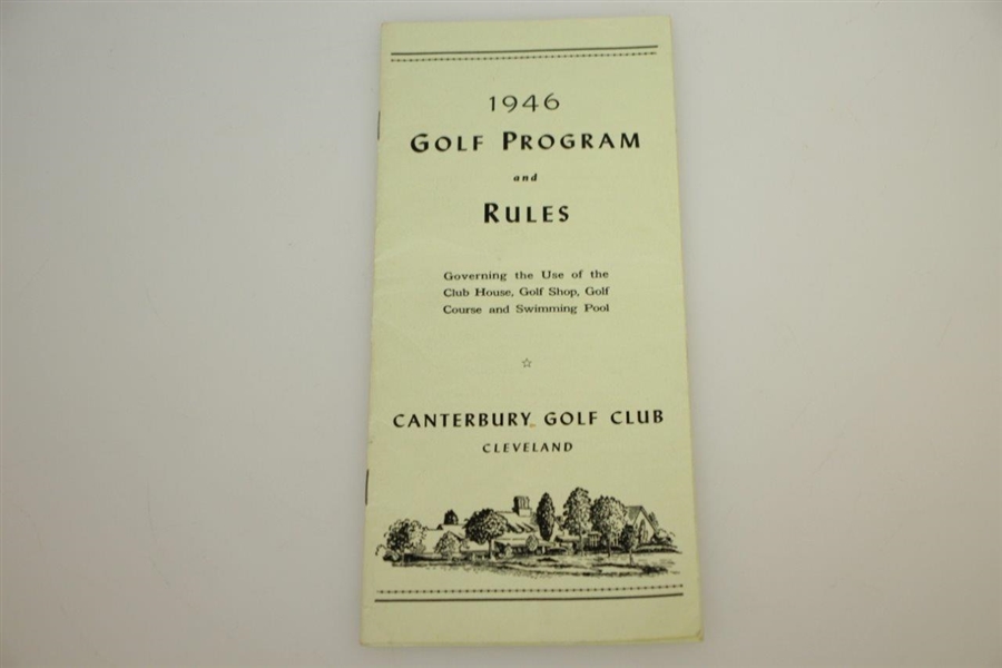 1946 US Open Contestant Packet w/ Souvenir Rules Booklet - Lloyd Mangrum Wins