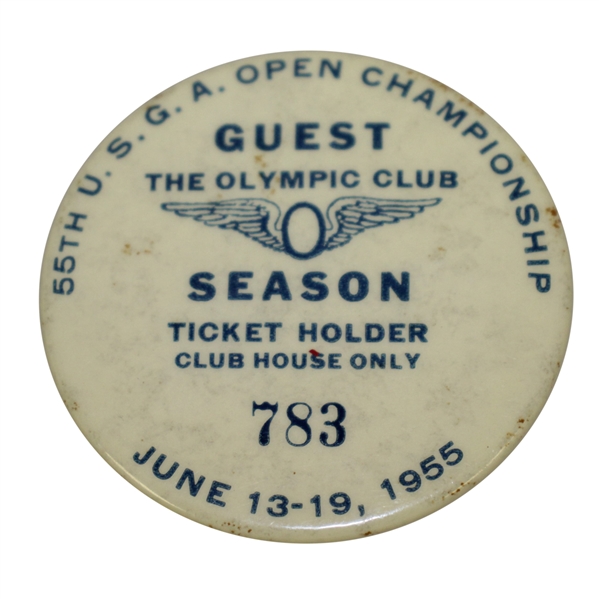 1955 US Open Championship at Olympic Club Season Clubhouse Pass #783 - Fleck beats Hogan!