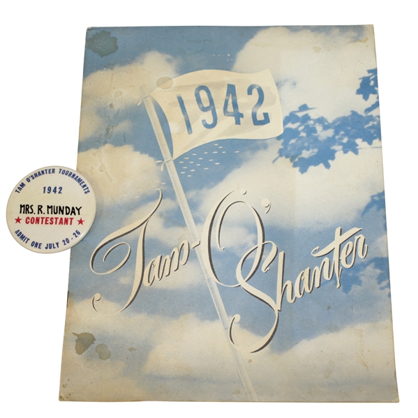 1942 Tam O Shanter Program and Contestant Badge- Byron Nelson Winner
