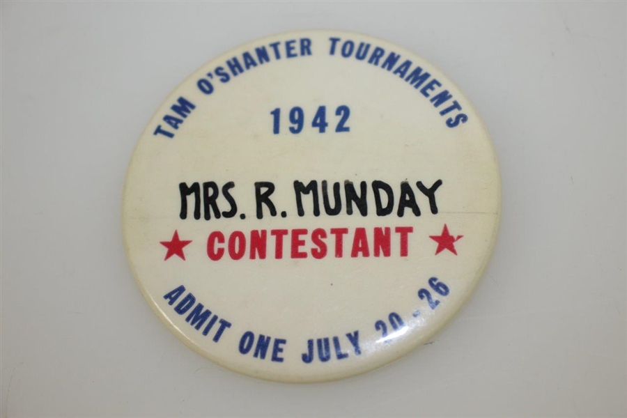 1942 Tam O Shanter Program and Contestant Badge- Byron Nelson Winner