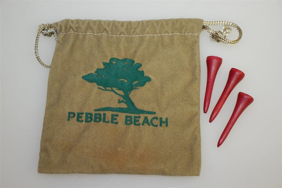 Classic Pebble Beach Golf Tee Bag with Three Tees - Crist Collection