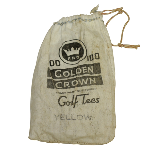 Vintage Pro Golden Crown Yellow Golf Tees Canvas Tee Bag with Tees - Crist Collection