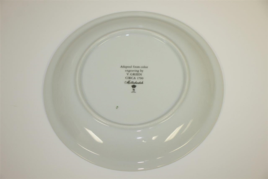 Mottahedeh Plate adapted from engraving by V. Green of 'The Blackheath Golfers'