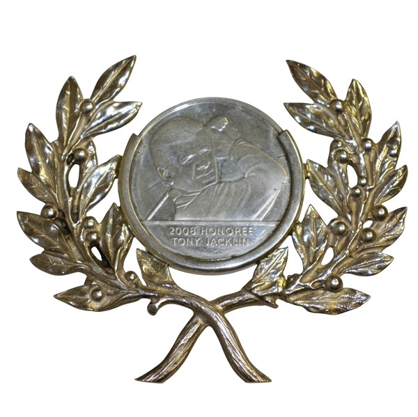 Tony Jacklin's 2008 Memorial Tournament Honoree Award Medal on Laurel Branches 