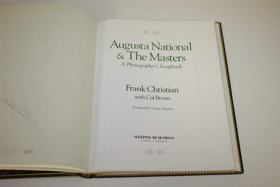 'Augusta National & The Masters: A Photographer's Scrapbook' Ltd Ed Signed by Frank Christian JSA ALOA