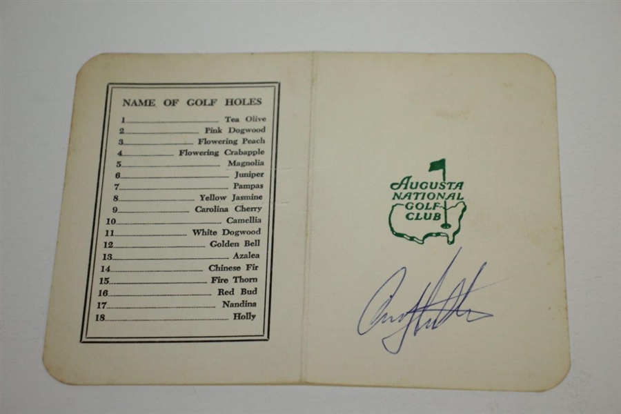 Craig Stadler Signed Vintage Augusta National Golf Club Scorecard JSA ALOA