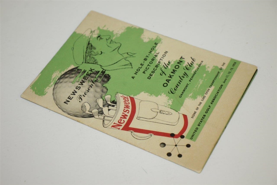 1953 Newsweek Presents Hole-by-Hole Pictorial Description of Oakmont CC Fold Out Booklet