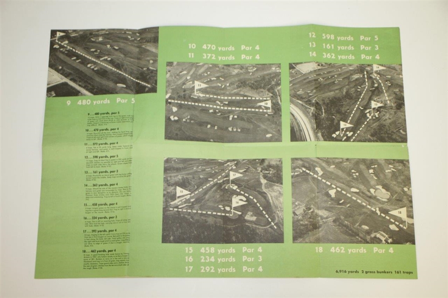 1953 Newsweek Presents Hole-by-Hole Pictorial Description of Oakmont CC Fold Out Booklet