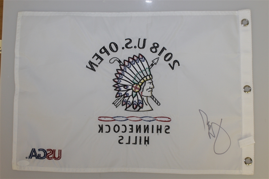 Jordan Spieth Signed 2018 USD Open at Shinnecock Hill Embroidered Flag FULL JSA #Z27623