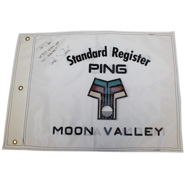 Patty Sheehan Signed 1993 Standard Ping Register Tourn. Champs Flag at Moon Valley 18th Green Flag JSA ALOA