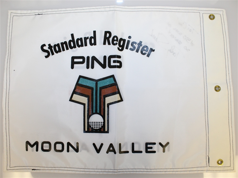 Patty Sheehan Signed 1993 Standard Ping Register Tourn. Champs Flag at Moon Valley 18th Green Flag JSA ALOA