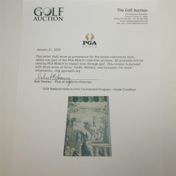 1938 National Hole-In-One Tournament Program - Great Condition