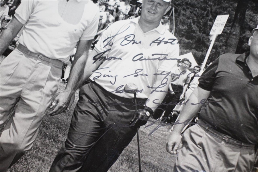 Jack Nicklaus & Dave Ragan Signed B&W Photo to Don Cherry JSA ALOA