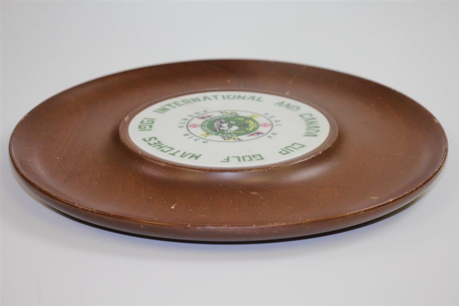1961 International & Canada Cup Golf Matches Wooden Plate/Bowl with Seal of Peurto Rico