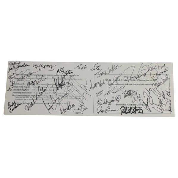 Nicklaus, Watson, & Large Field Signed 1991 US Open at Hazeltine Scorecard JSA ALOA