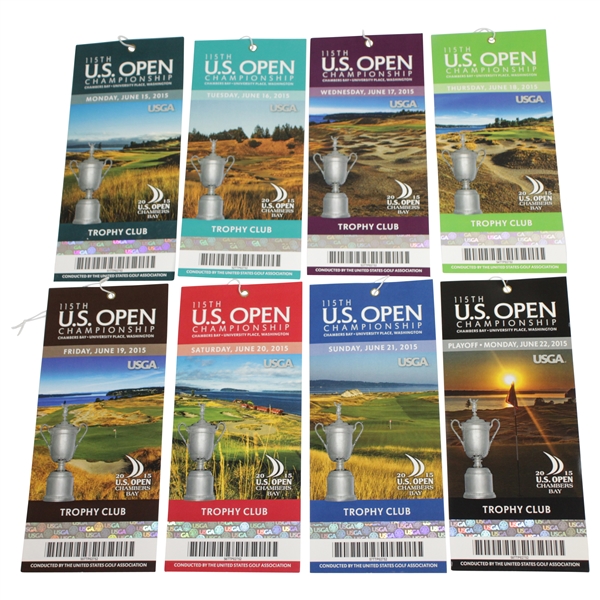2015 US Open at Chambers Bay Complete Ticket Set - Jordan Spieth Winner