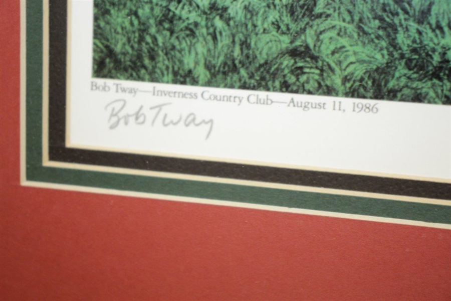Bob Tway Signed Official 1986 PGA Championship Lithograph Sudden Victory AP 63/90 JSA ALOA