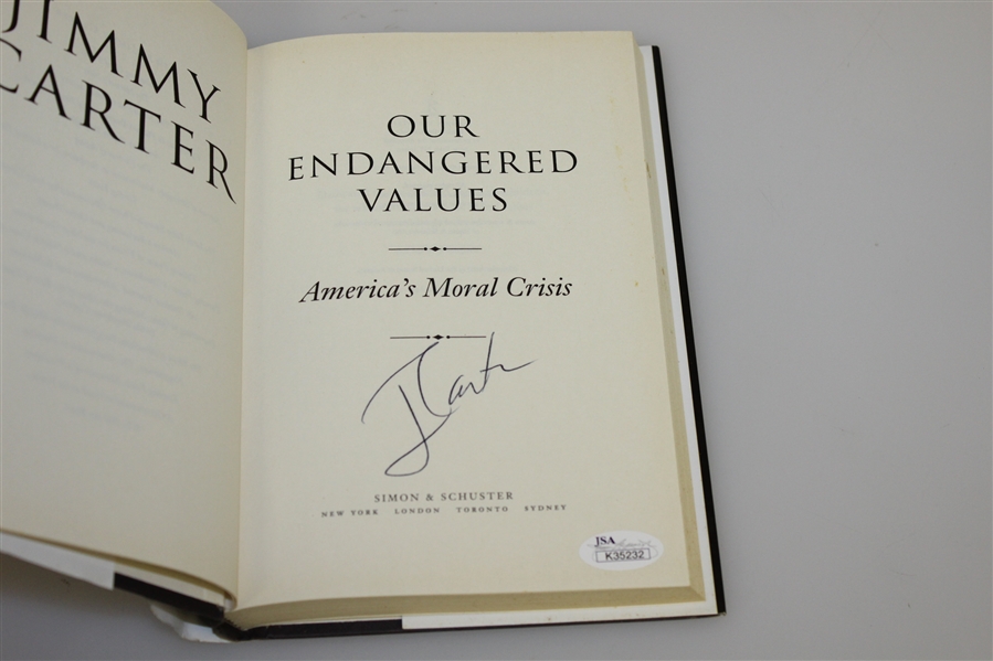 Jimmy Carter Signed 'Our Endangered Values' Book JSA #K35232