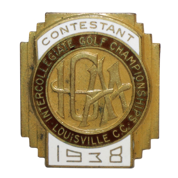 1938 NCAA Championship at Louisville, KY Contestant Badge 