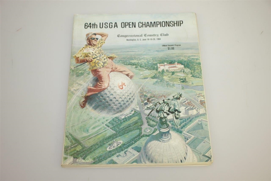 1964 US Open at Congressional CC Program w/ Original Box - Ken Venturi Winner