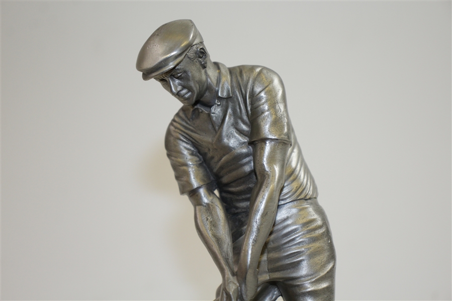 Ben Hogan 'Impact' Pewter Statue on Wood Plinth