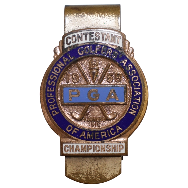 1958 PGA Championship at Llanerch CC Contestant Badge - Dow Finsterwald Winner